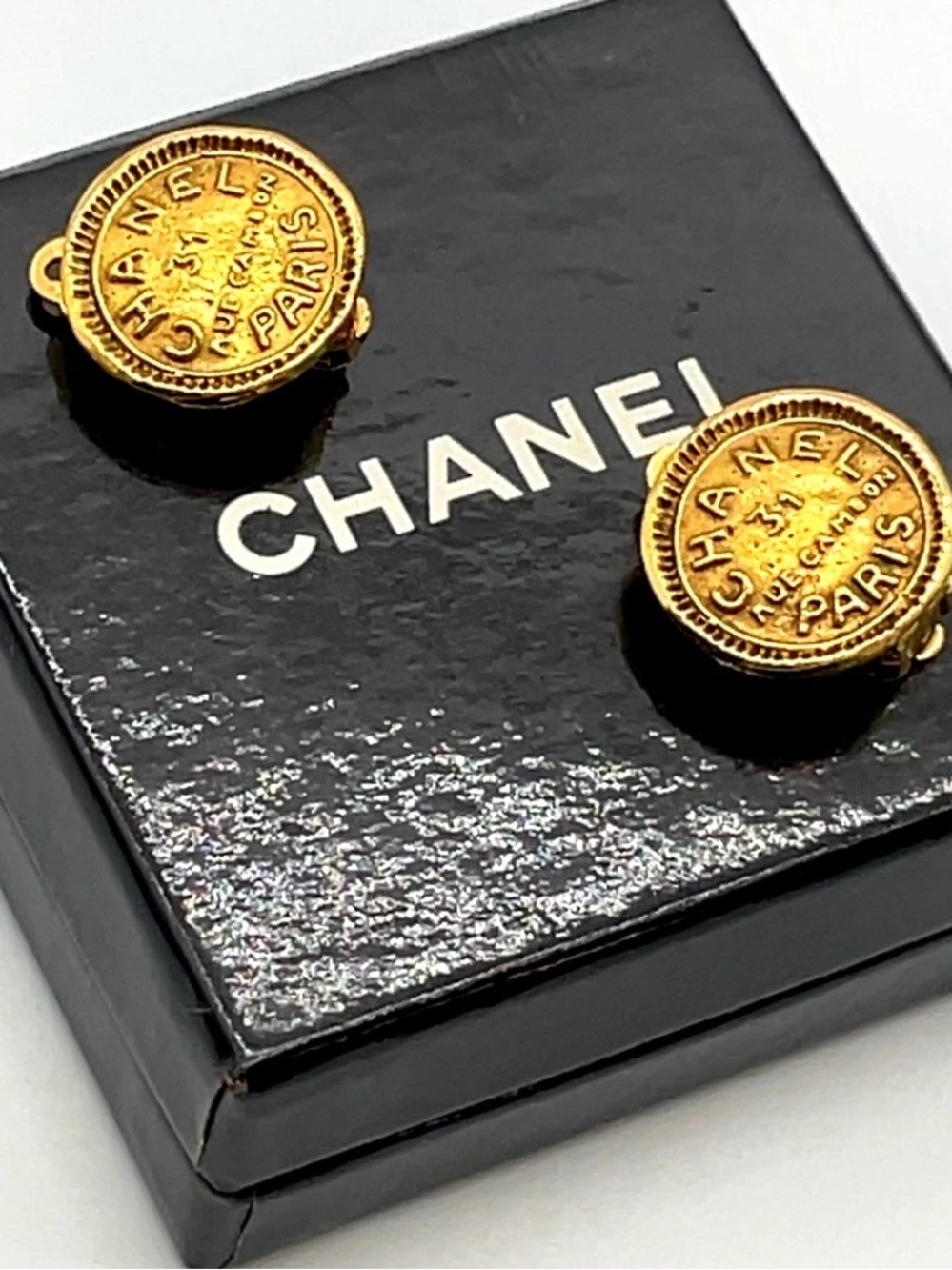 Chanel vintage gold plated clip on earrings